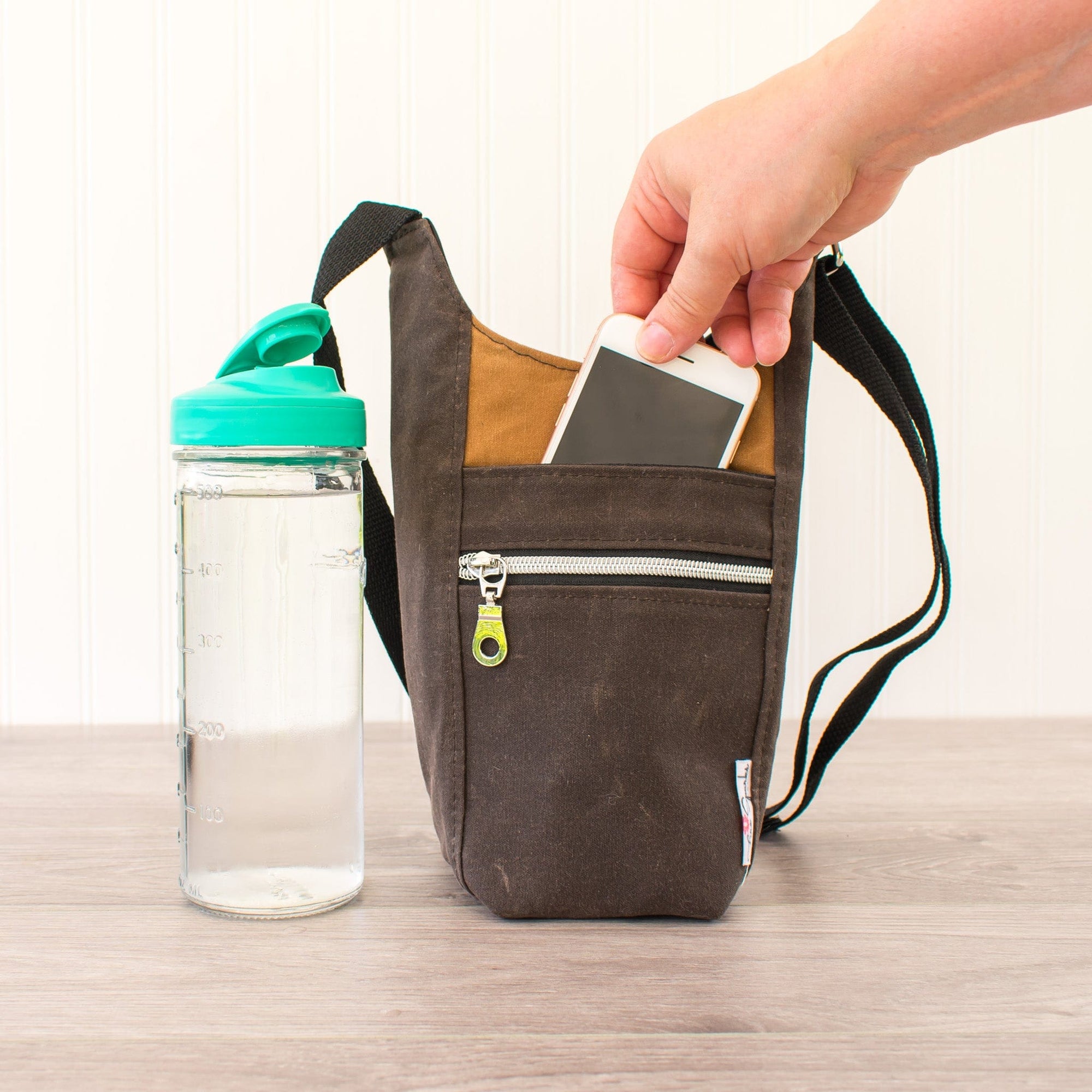 Water Bottle Sling-H2O to Go Water Bottle Sling, Dark Oak Brown - Fire Sparks Creations