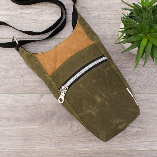 Water Bottle Sling-H2O to Go Water Bottle Slings, Waxed Canvas - Fire Sparks Creations