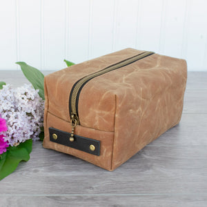 Dopp Kit Toiletry Bag - Waxed Canvas Dopp Kit Toiletry Bags - Fire Sparks Creations