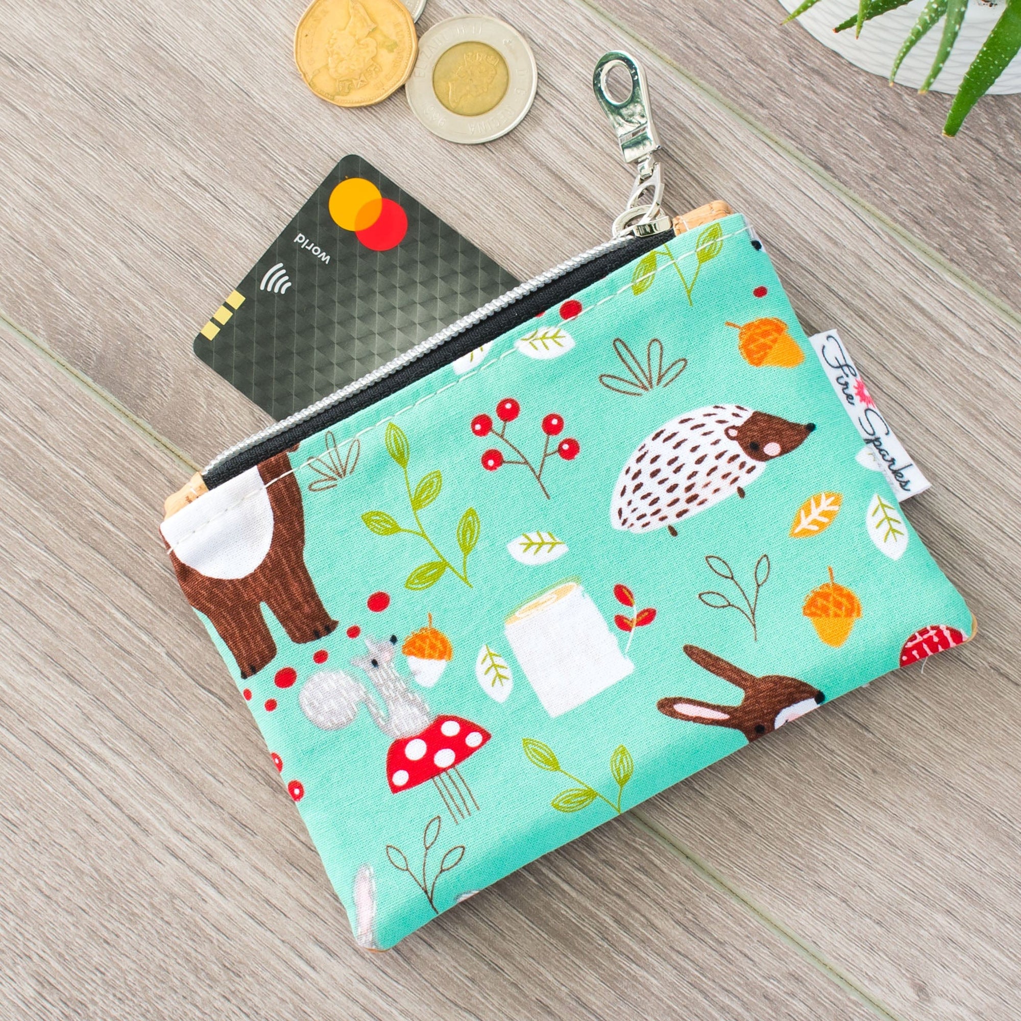 Turquoise Forest Friends Coin Purse