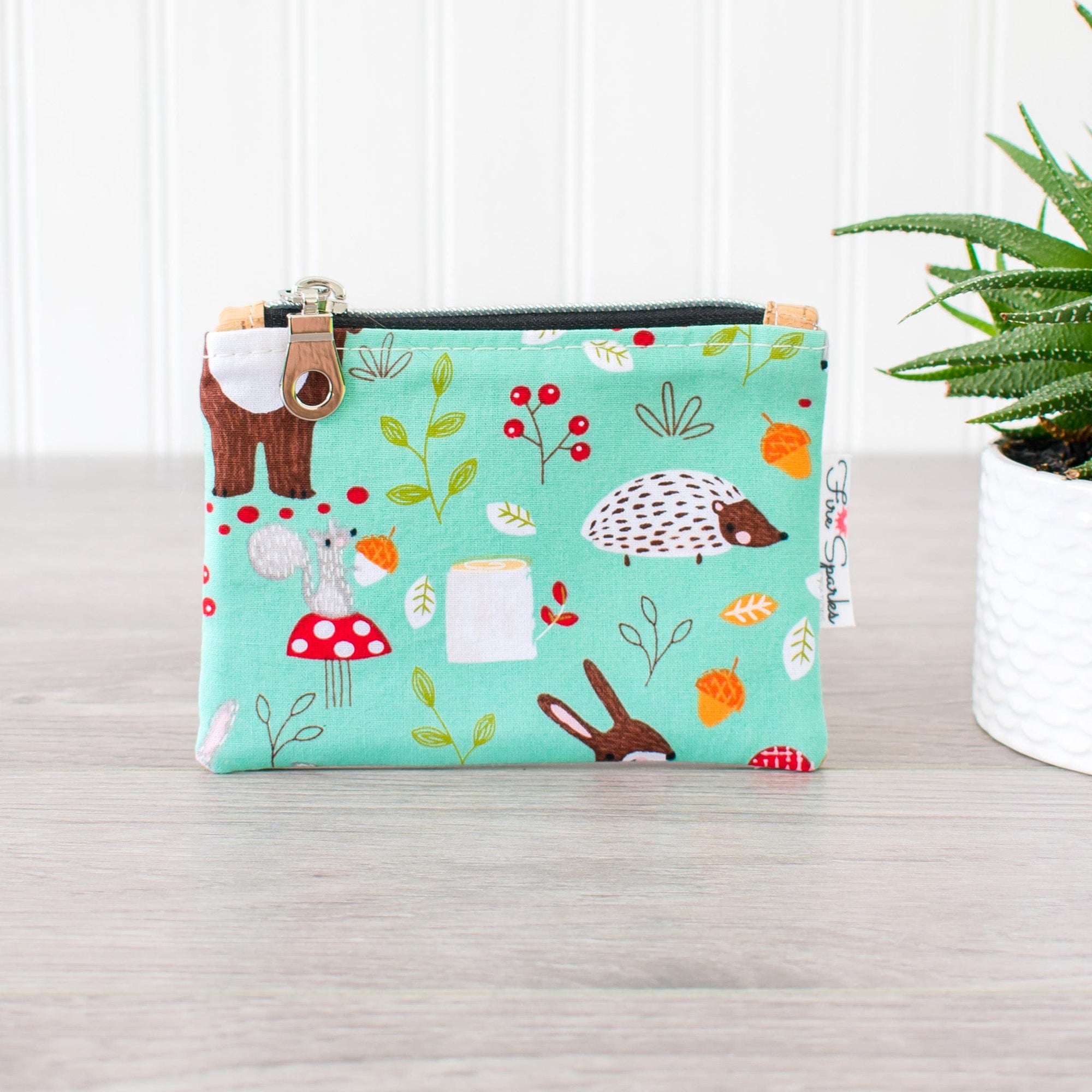 Turquoise Forest Friends Coin Purse