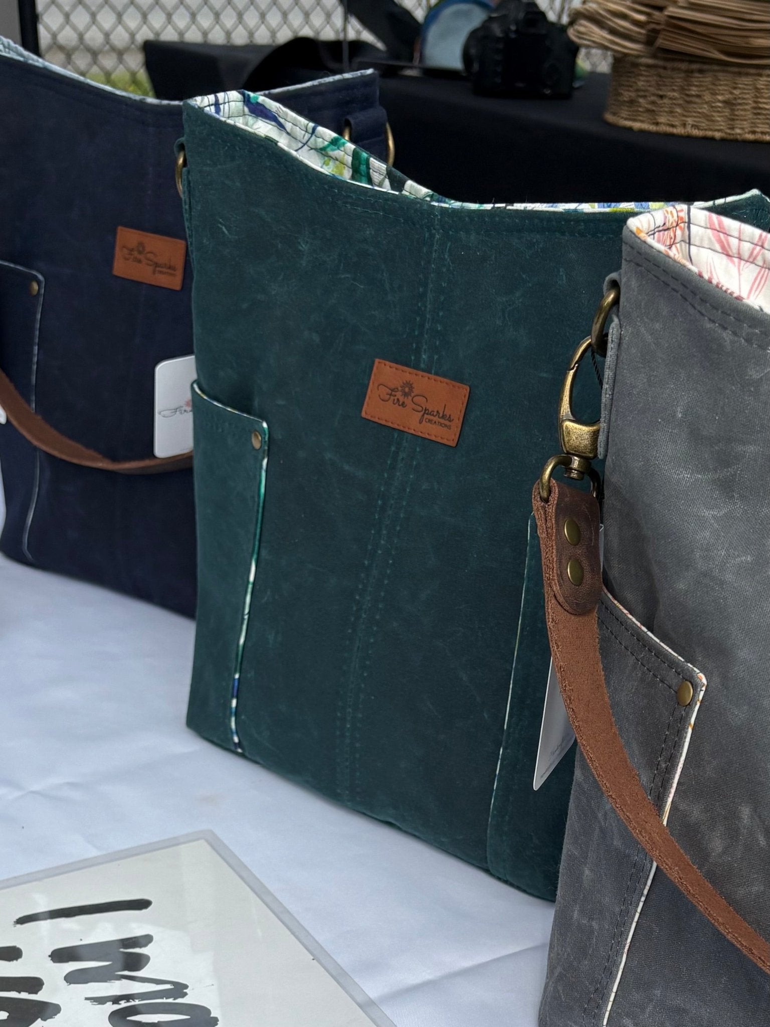 Tote Bag - Compass Tote - Fire Sparks Creations