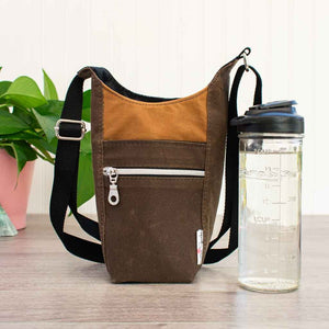 Water Bottle Sling - Water Bottle Slings, Waxed Canvas - Fire Sparks Creations