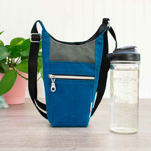 Water Bottle Sling - Water Bottle Slings, Waxed Canvas - Fire Sparks Creations