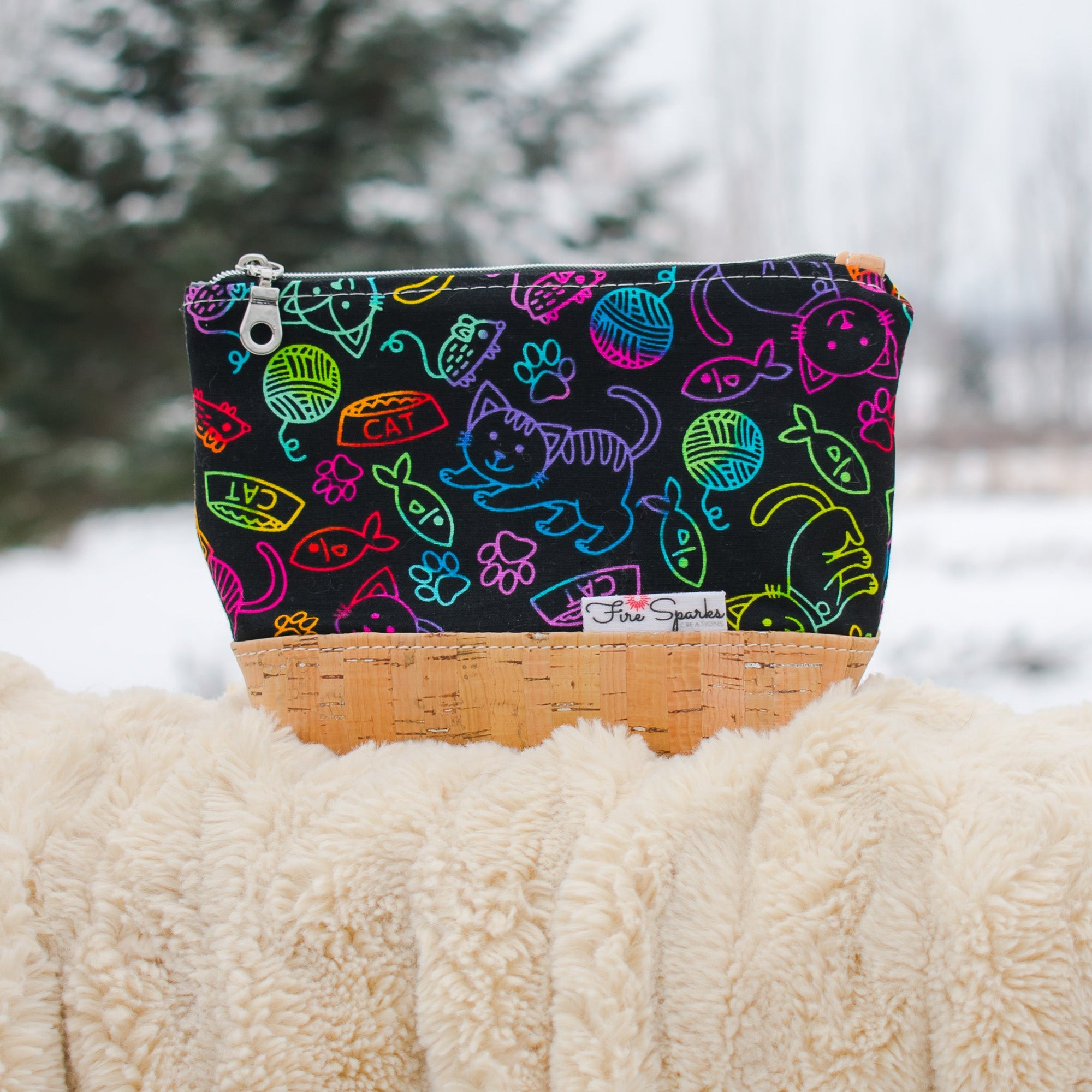Zipped Pouch - Small Zipped Pouch - Fire Sparks Creations