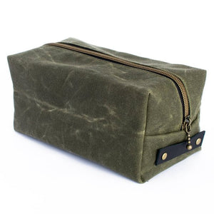 Dopp Kit Toiletry Bag-Waxed Canvas Dopp Kit Toiletry Bags - Fire Sparks Creations