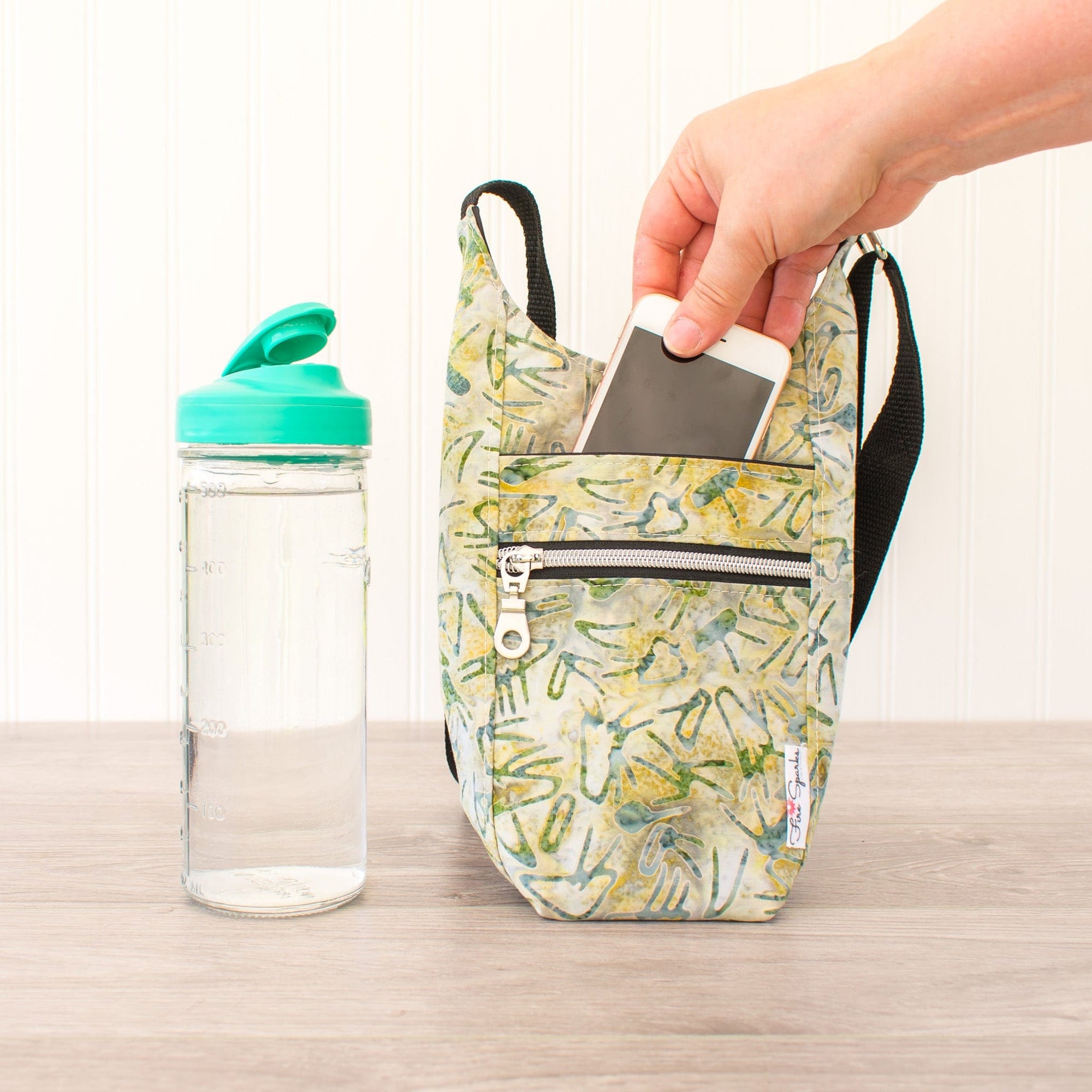 Water Bottle Sling-H2O to Go Water Bottle Slings, Cotton - Fire Sparks Creations