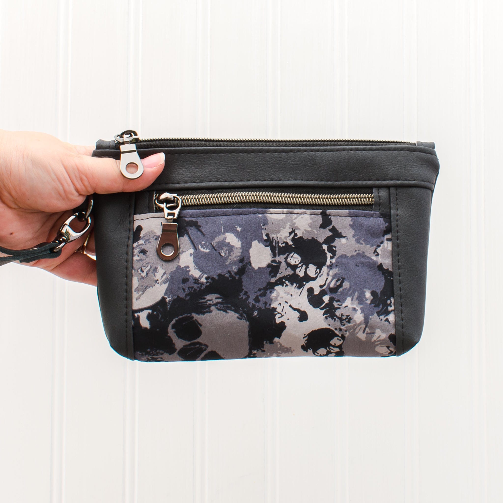 Wristlet-Charcoal Skulls Devon Wristlet - Fire Sparks Creations